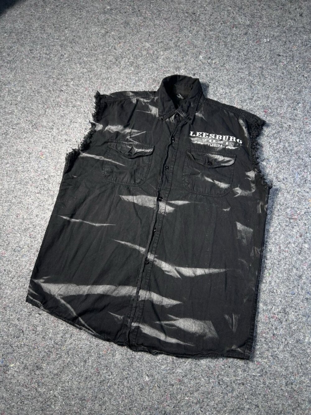 Biker  Wear USA Cut Off Vest Leesburg Florida 2021 Graphic Size Large - Picture 7 of 7